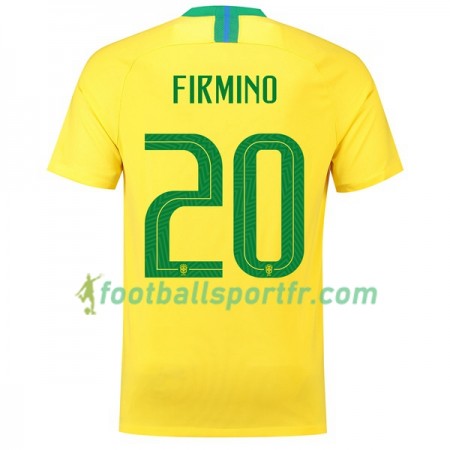 Tenue Brésil Firmino 20 Domicile Coupe du monde 2018 Maillot de Foot
